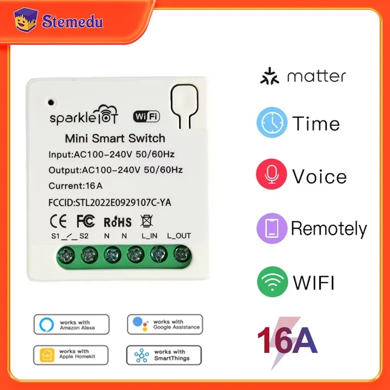 16A Matter WIFI Smart Switch A - Home Automation Tutorial recension och pris